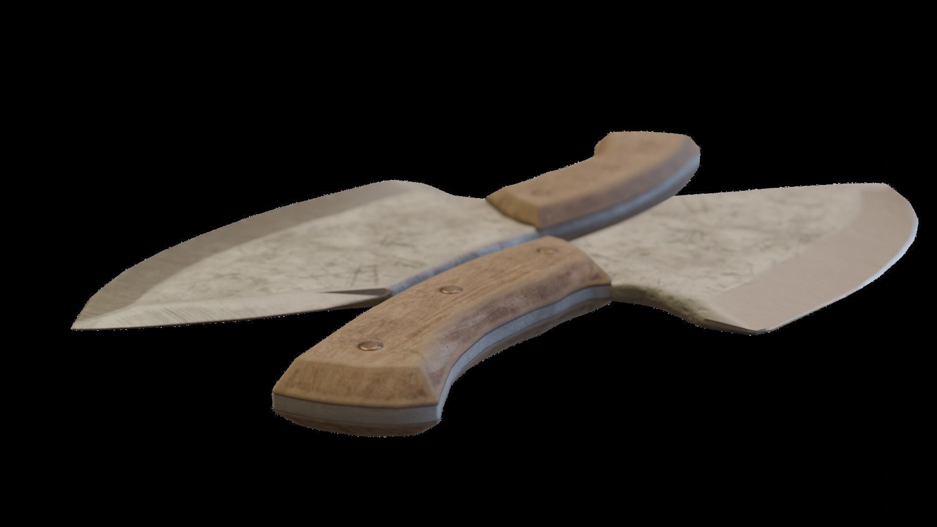 Cleaver Knife Free low-poly 3D model_12