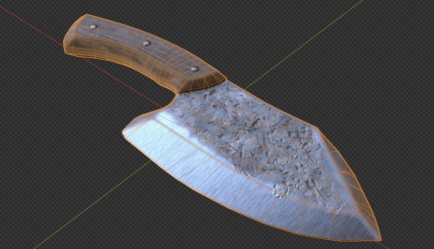 Cleaver Knife Free low-poly 3D model_4