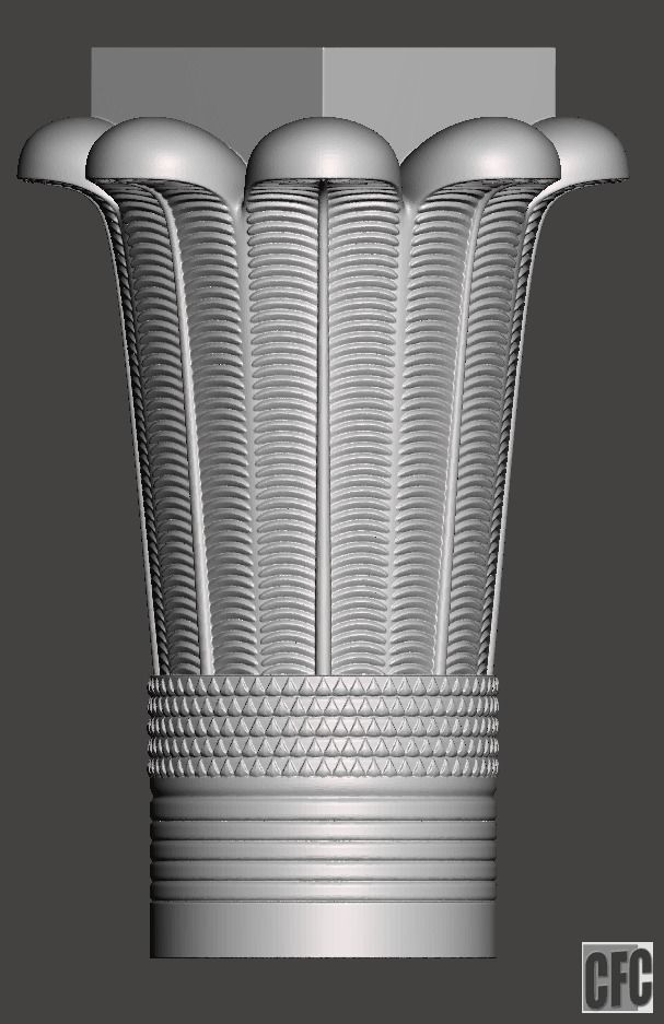 Egyptian Palm Leaf Capital - 3d model for CNC 3D model_8