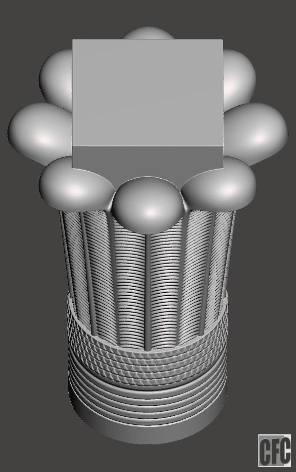 Egyptian Palm Leaf Capital - 3d model for CNC 3D model_7