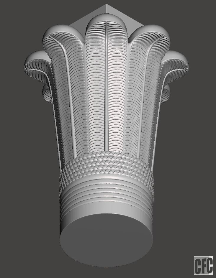 Egyptian Palm Leaf Capital - 3d model for CNC 3D model_5
