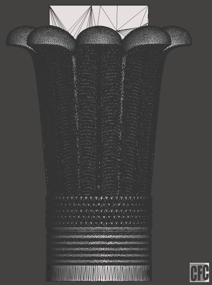 Egyptian Palm Leaf Capital - 3d model for CNC 3D model_15