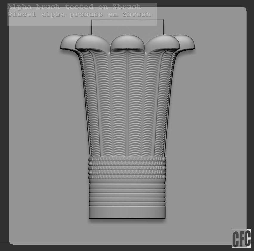 Egyptian Palm Leaf Capital - 3d model for CNC 3D model_26