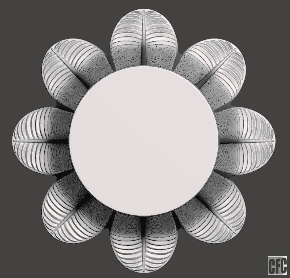 Egyptian Palm Leaf Capital - 3d model for CNC 3D model_13