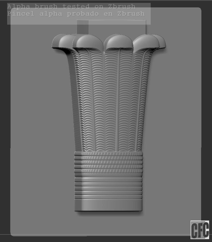 Egyptian Palm Leaf Capital - 3d model for CNC 3D model_27