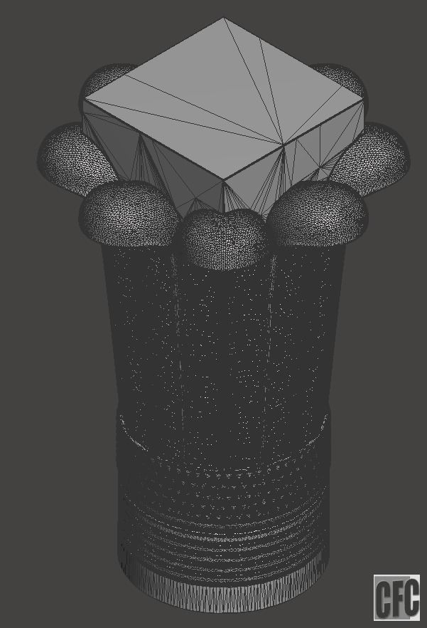 Egyptian Palm Leaf Capital - 3d model for CNC 3D model_17