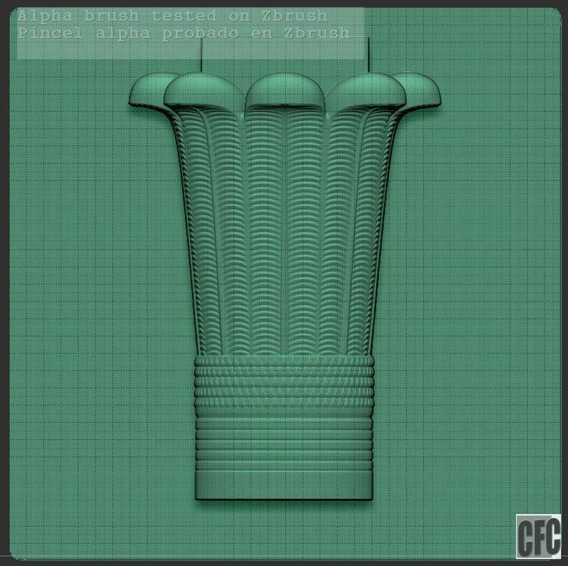 Egyptian Palm Leaf Capital - 3d model for CNC 3D model_29