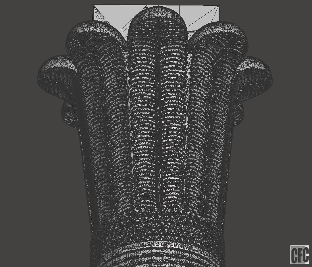 Egyptian Palm Leaf Capital - 3d model for CNC 3D model_14