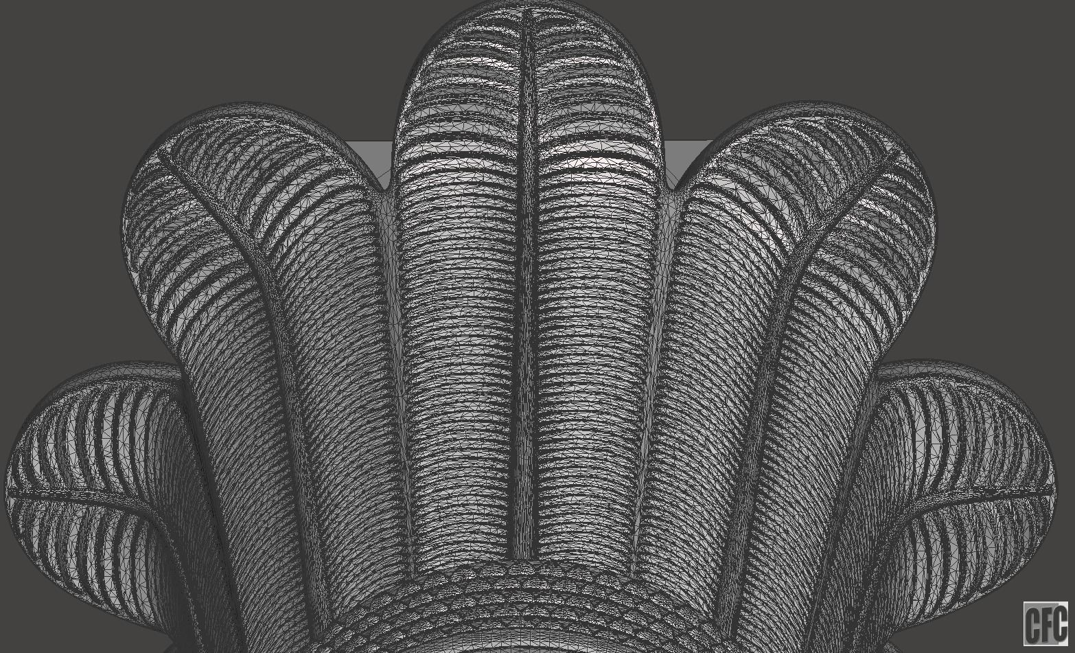 Egyptian Palm Leaf Capital - 3d model for CNC 3D model_20