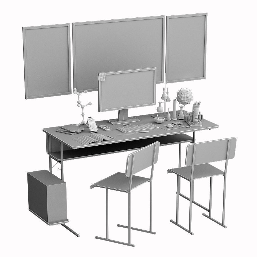 Laboratory physics room 3D model_3