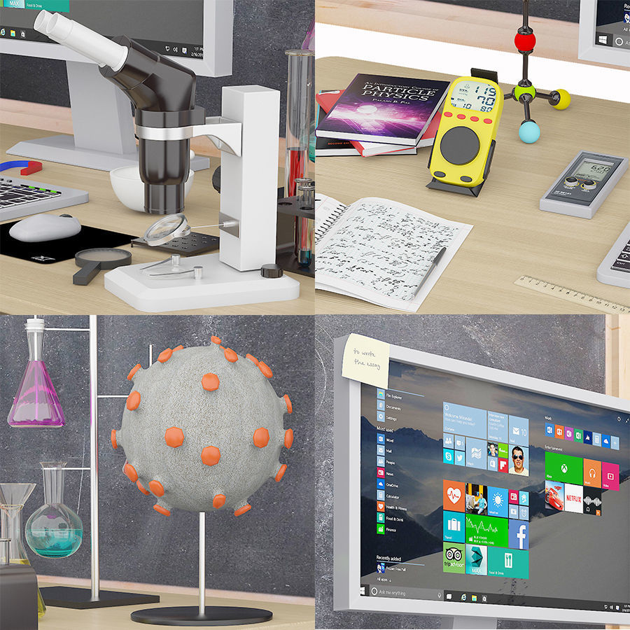 Laboratory physics room 3D model_2