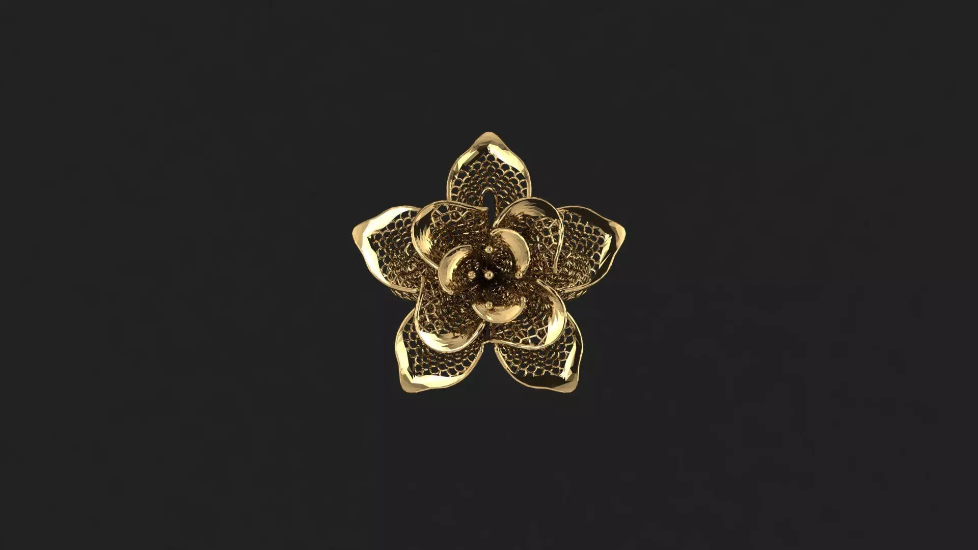 AR-TRK-Z015 gold flower 3D print model_0