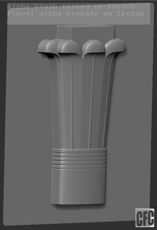 Egyptian Palm Leaf Capital - 3d model for CNC 3D print model_19