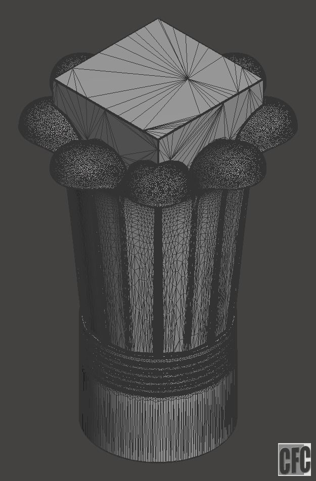 Egyptian Palm Leaf Capital - 3d model for CNC 3D print model_11