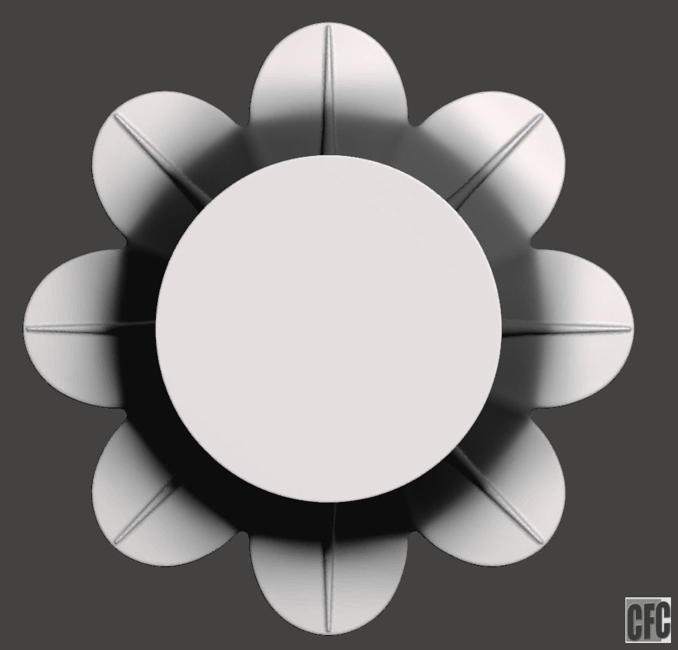 Egyptian Palm Leaf Capital - 3d model for CNC 3D print model_7