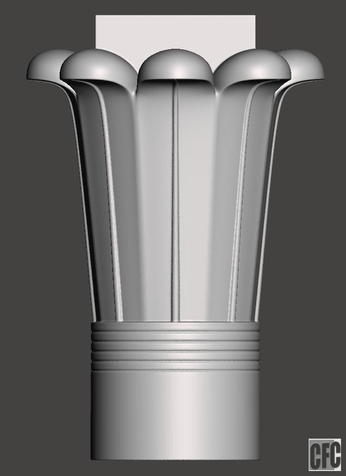 Egyptian Palm Leaf Capital - 3d model for CNC 3D print model_1