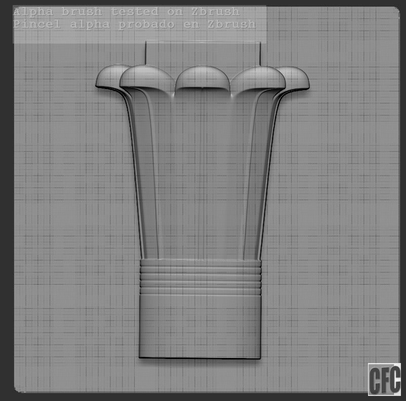 Egyptian Palm Leaf Capital - 3d model for CNC 3D print model_21