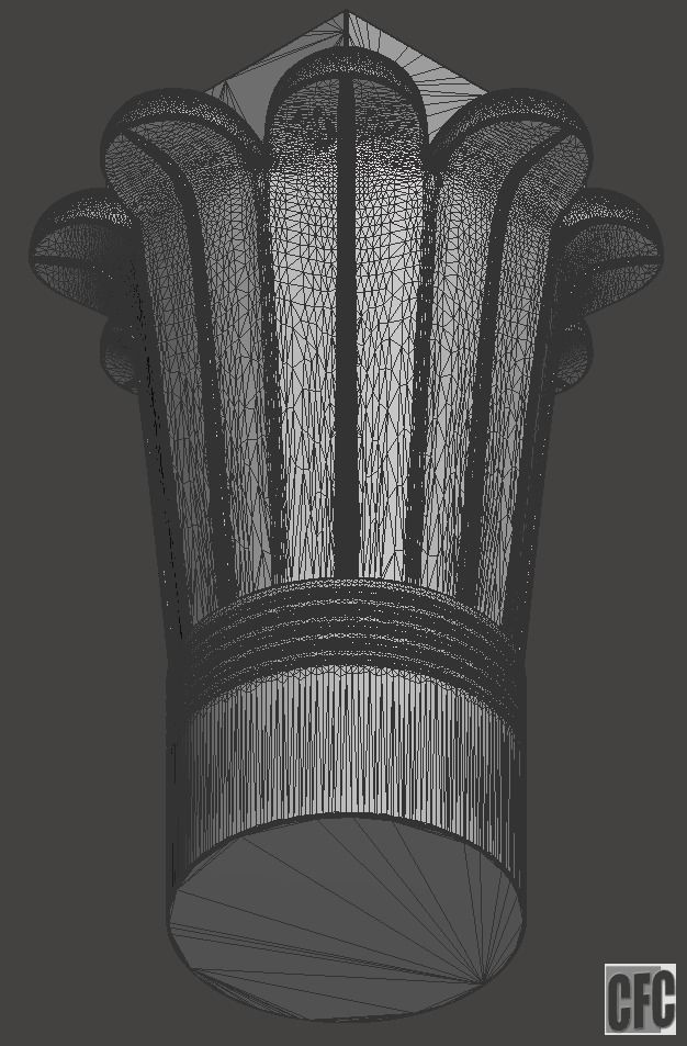 Egyptian Palm Leaf Capital - 3d model for CNC 3D print model_10