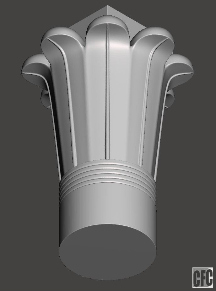Egyptian Palm Leaf Capital - 3d model for CNC 3D print model_4