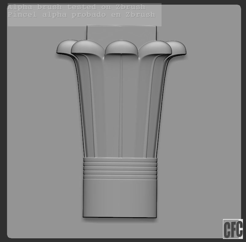 Egyptian Palm Leaf Capital - 3d model for CNC 3D print model_18