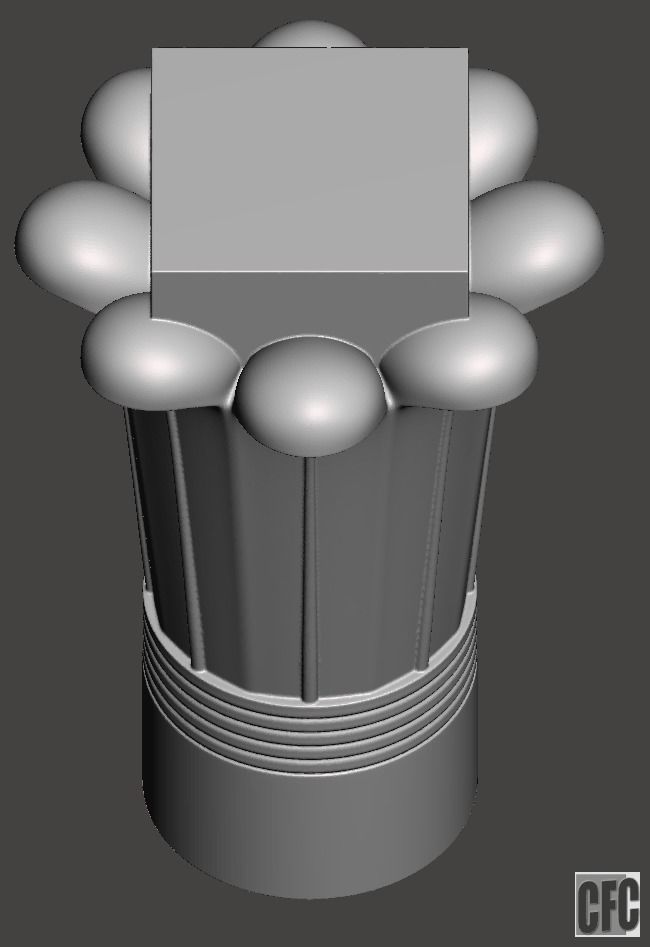 Egyptian Palm Leaf Capital - 3d model for CNC 3D print model_3