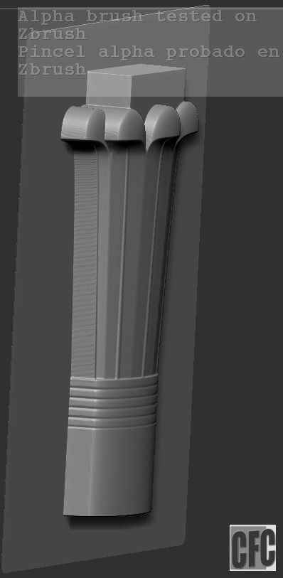 Egyptian Palm Leaf Capital - 3d model for CNC 3D print model_20