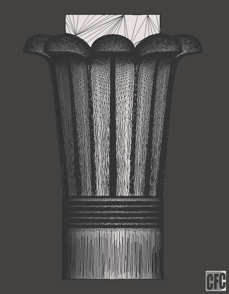 Egyptian Palm Leaf Capital - 3d model for CNC 3D print model_9