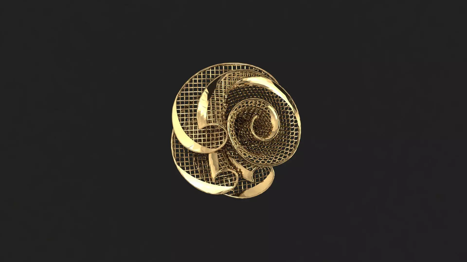AR-TRK-Z016 gold spiral ring 3D print model_0