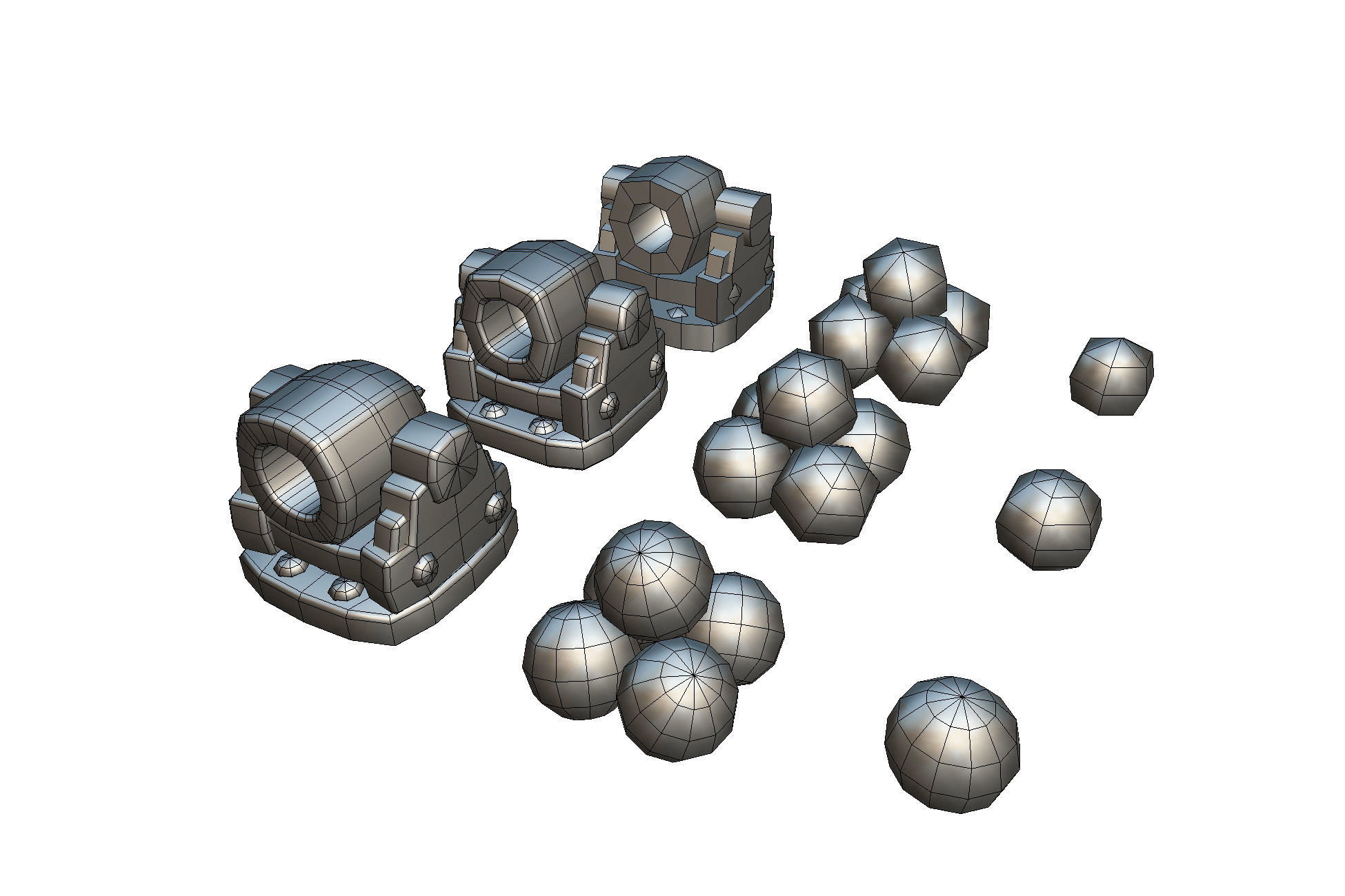 Cube World Cannon - Proto Series Low-poly 3D model_5