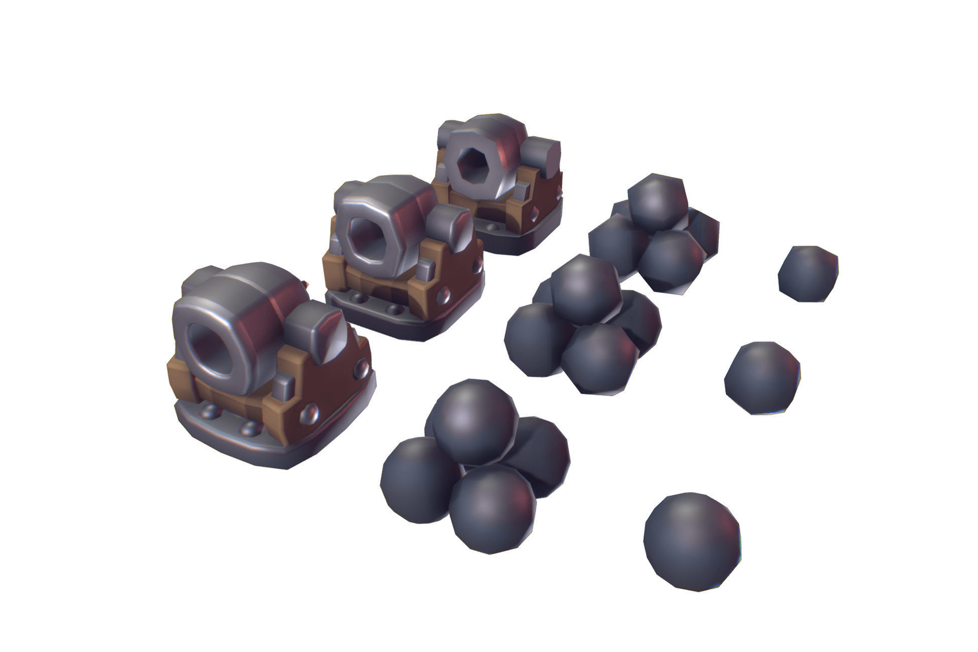 Cube World Cannon - Proto Series Low-poly 3D model_4