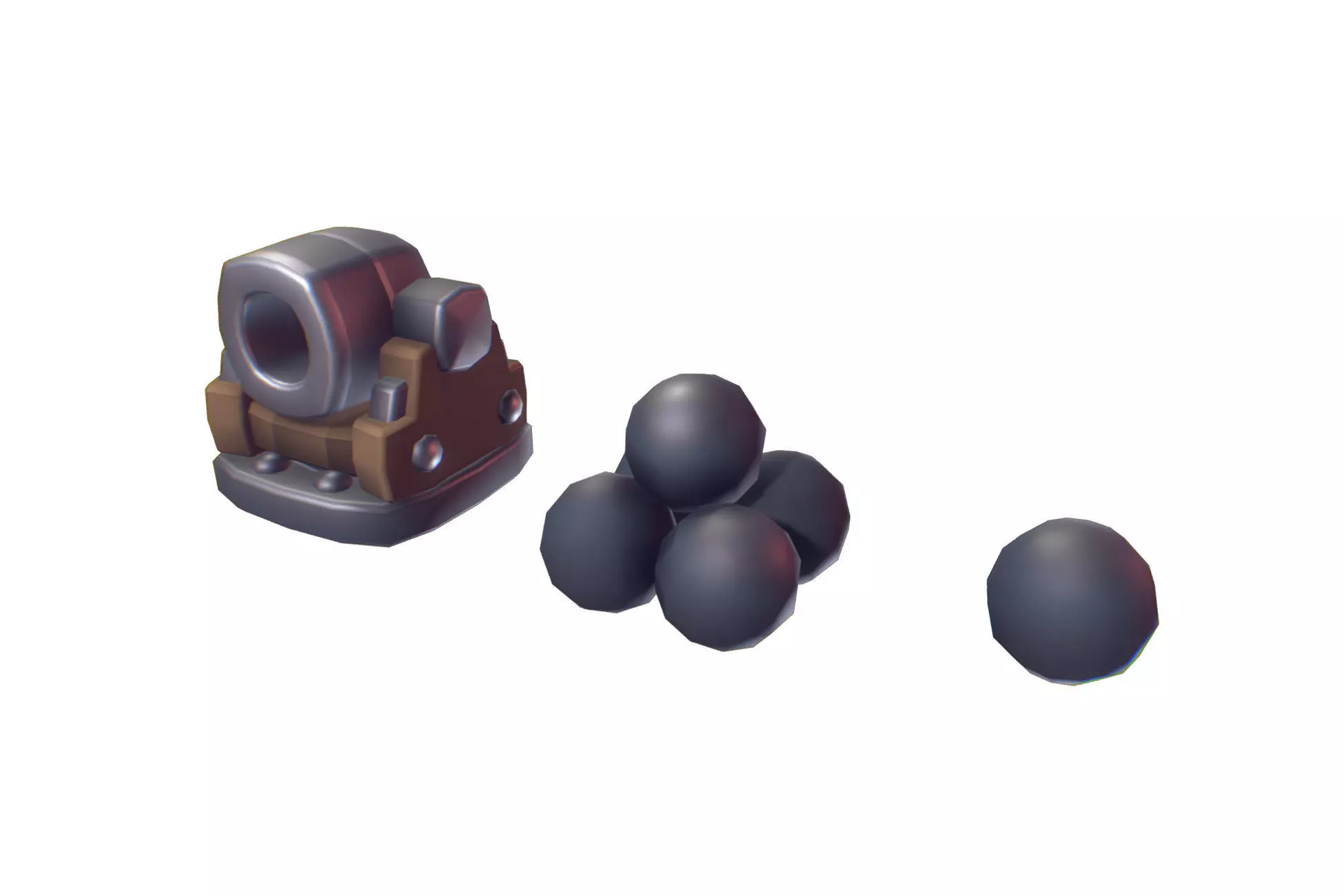 Cube World Cannon - Proto Series Low-poly 3D model_0