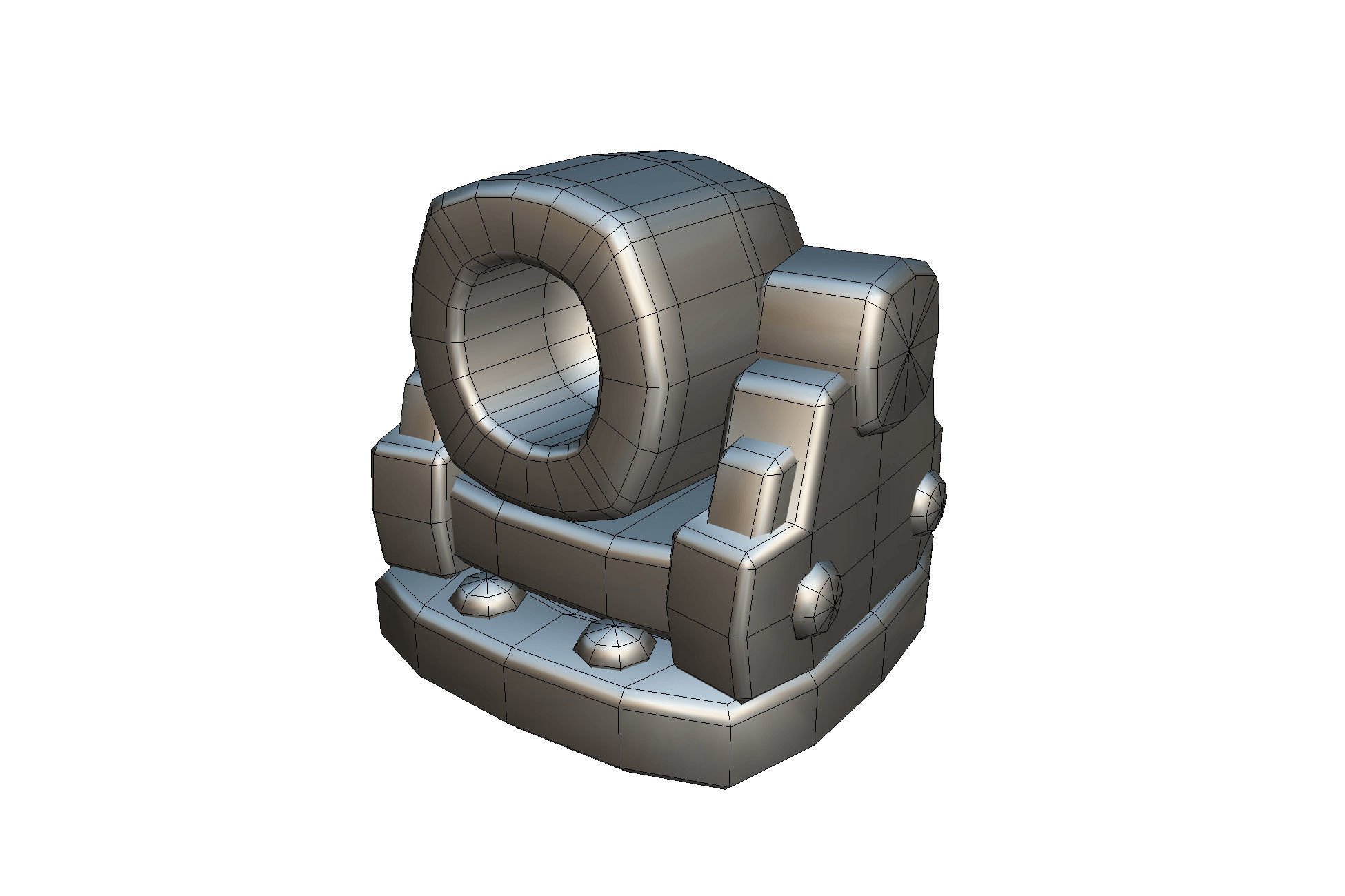 Cube World Cannon - Proto Series Low-poly 3D model_3