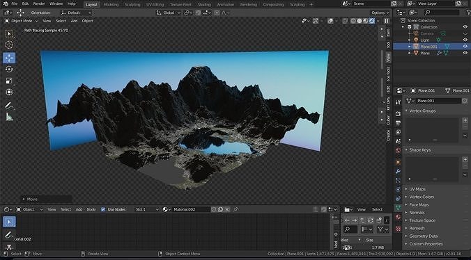 Landscape blender generator 3D model