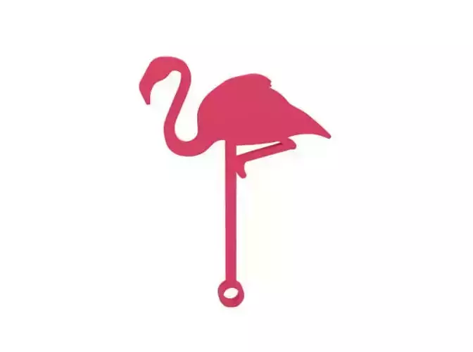 Keychain flamingo on stick