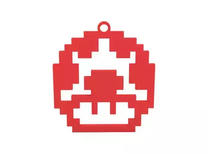 Keychain super mario bros pixel pendant