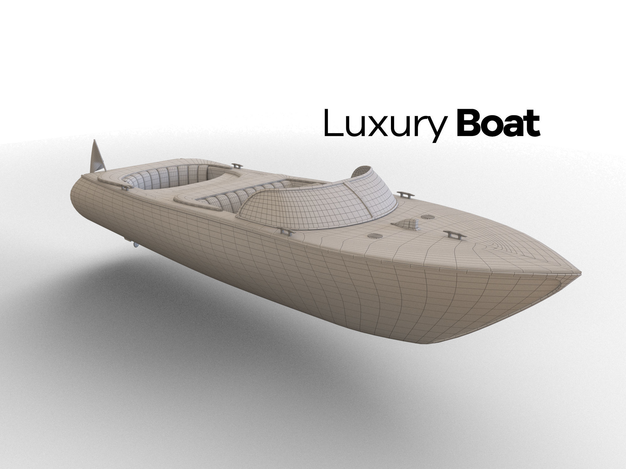 Luxury boat Low-poly 3D model_1
