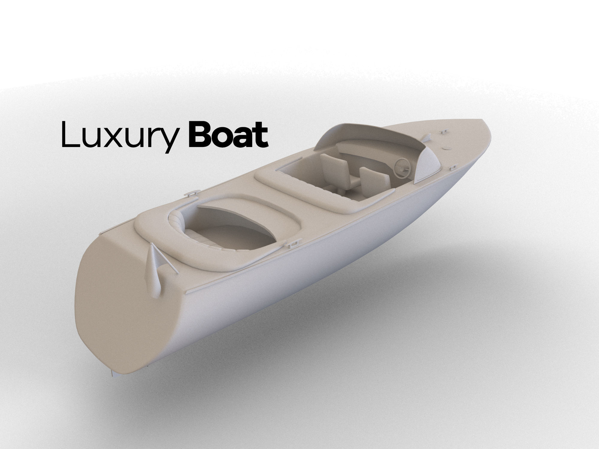 Luxury boat Low-poly 3D model_4