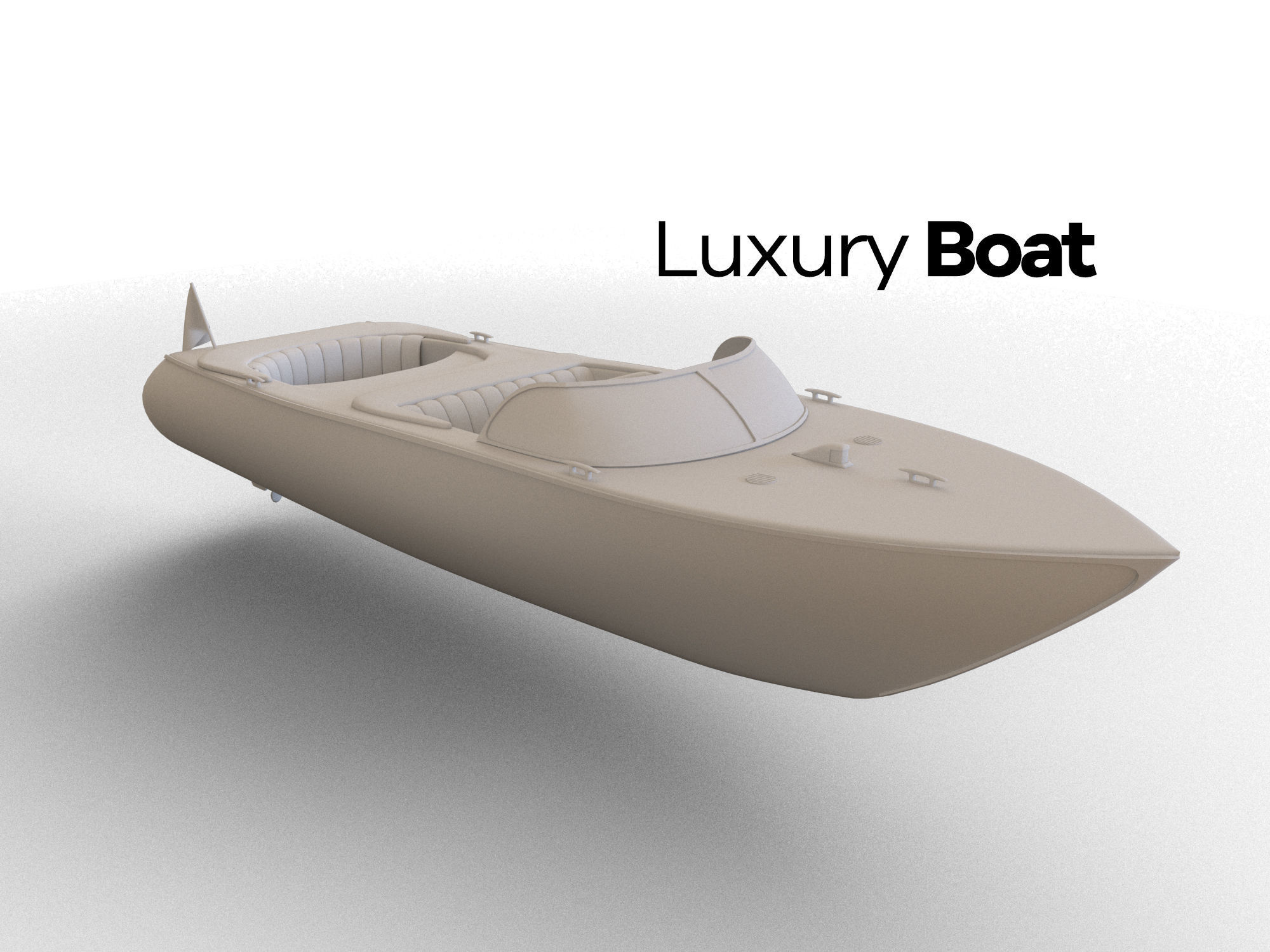 Luxury boat Low-poly 3D model_2