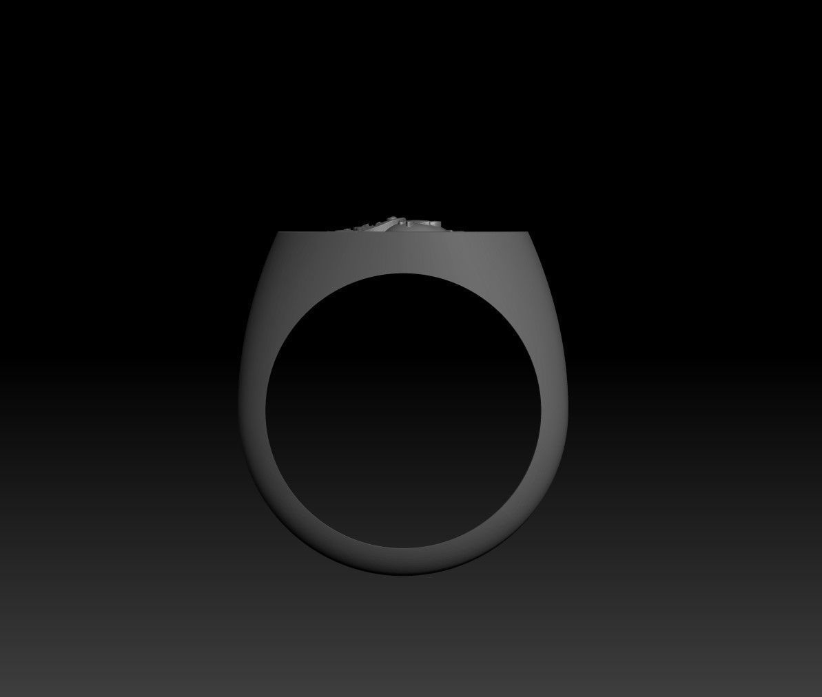 Skull with Scrolls Signet Ring 3D Model Print  3D print model_1