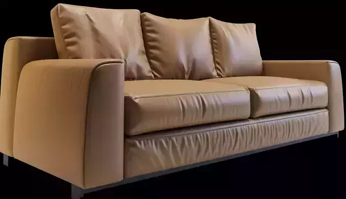 NATUZZI-LEAF-SOFA leather sofa 3D model