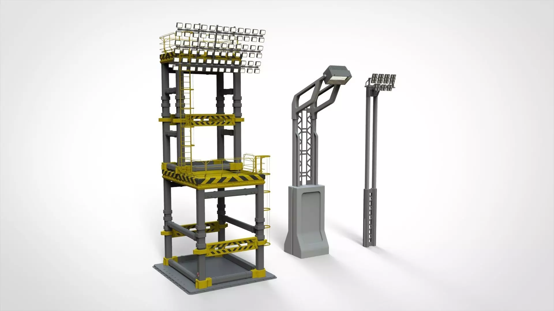 floodlight 7 stadium lighting tower 3D model_0