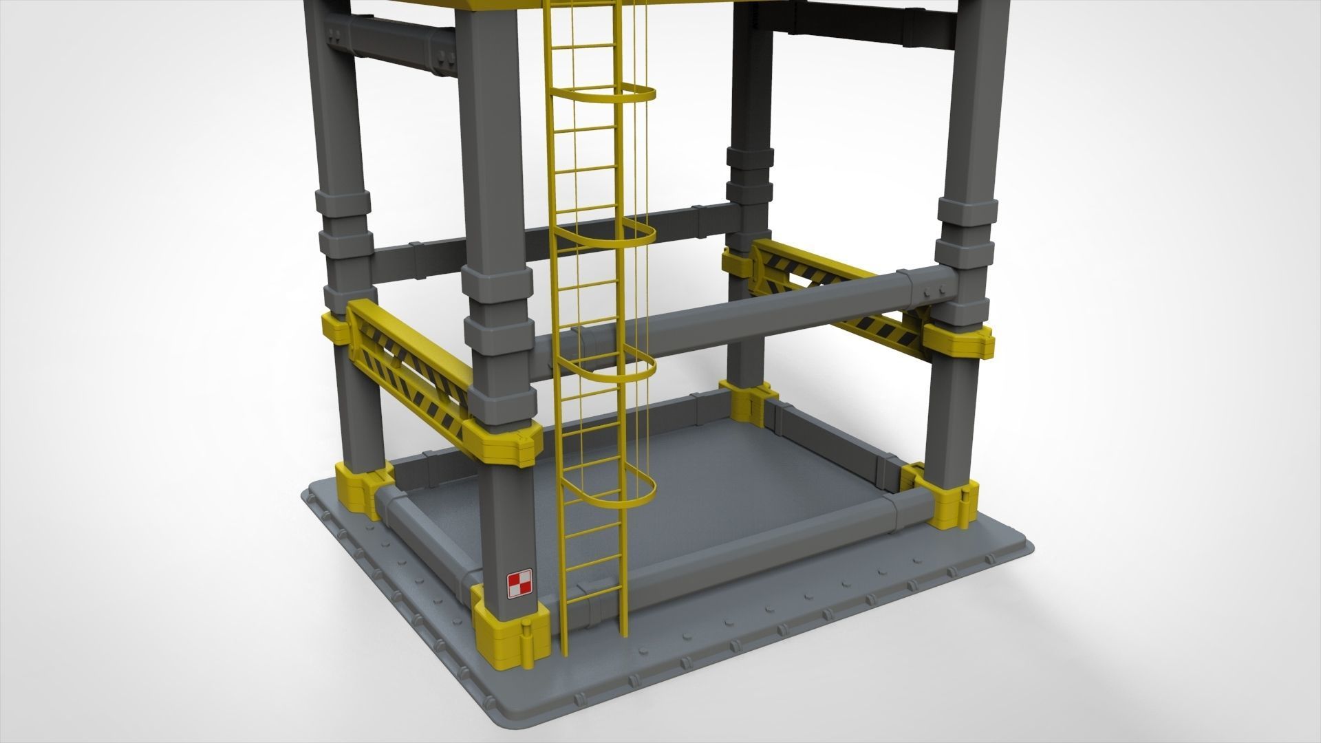floodlight 7 stadium lighting tower 3D model_14