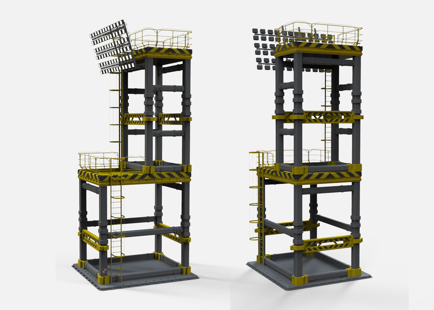 floodlight 7 stadium lighting tower 3D model_7