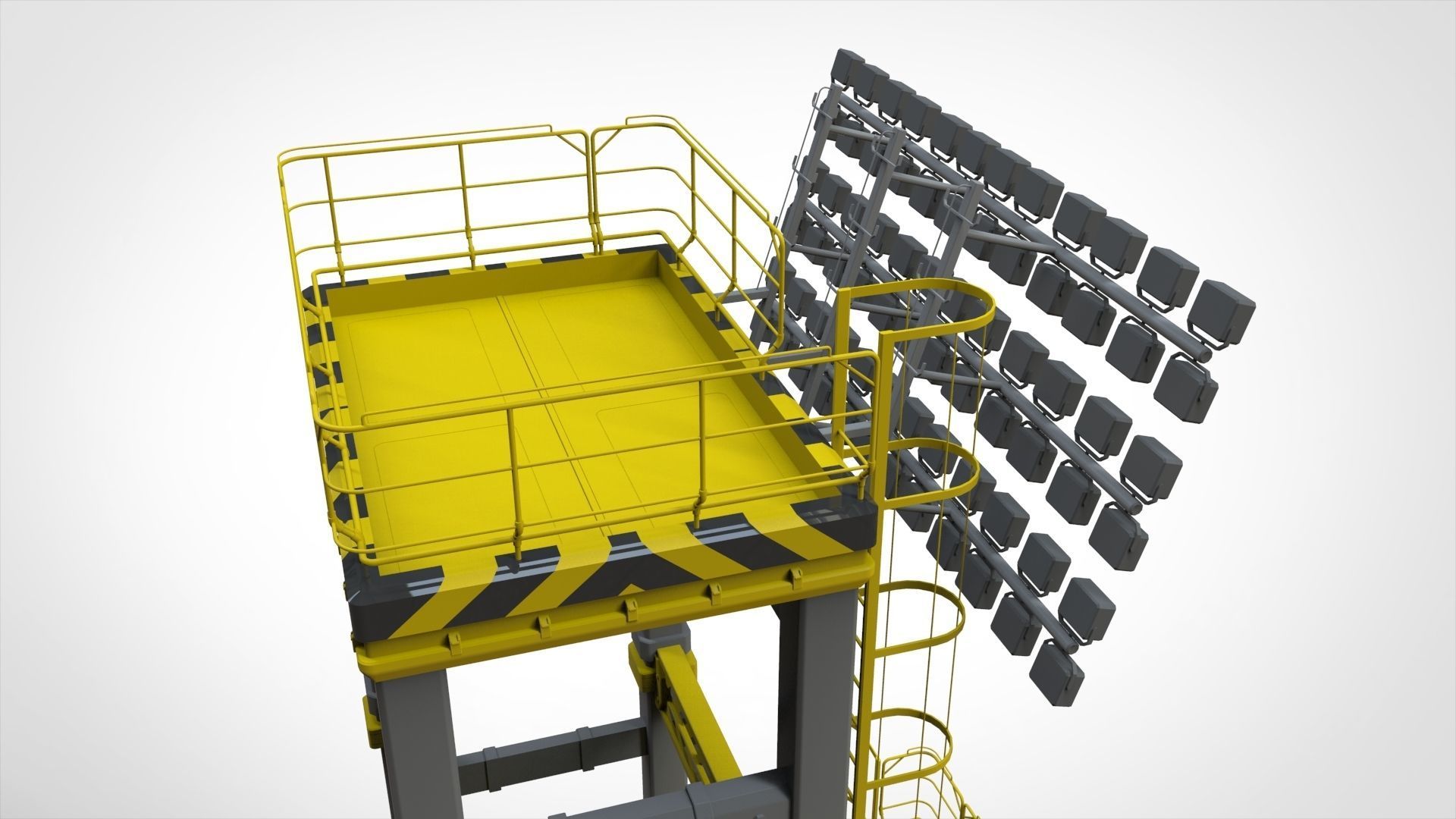 floodlight 7 stadium lighting tower 3D model_9
