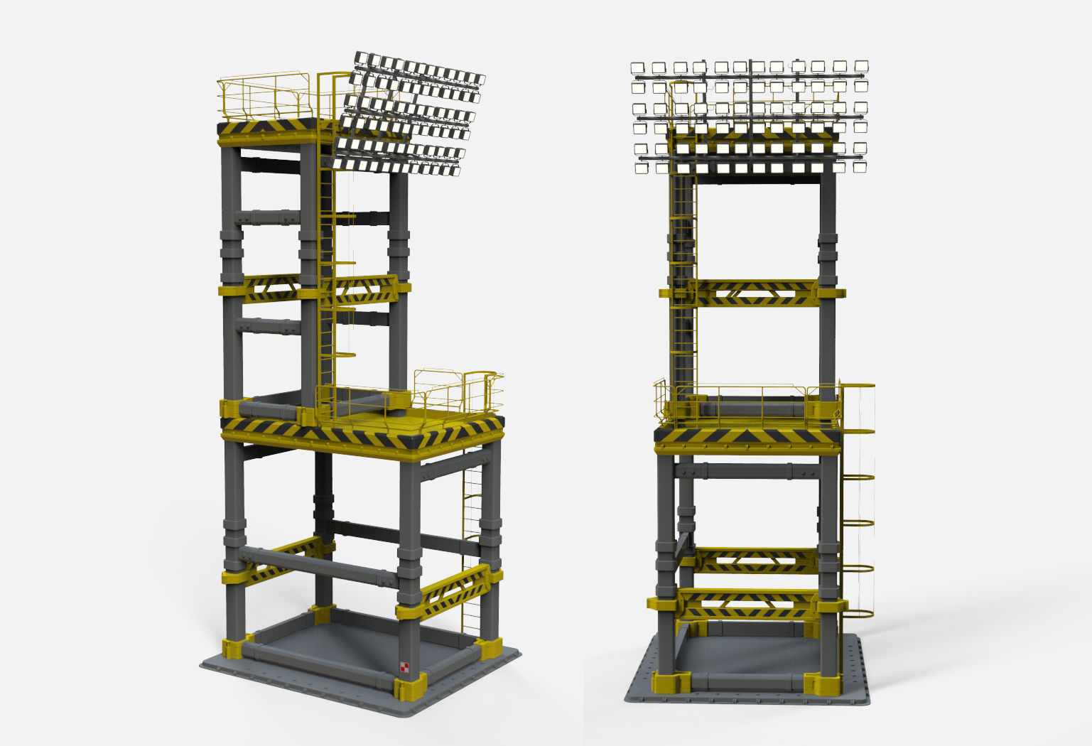 floodlight 7 stadium lighting tower 3D model_6