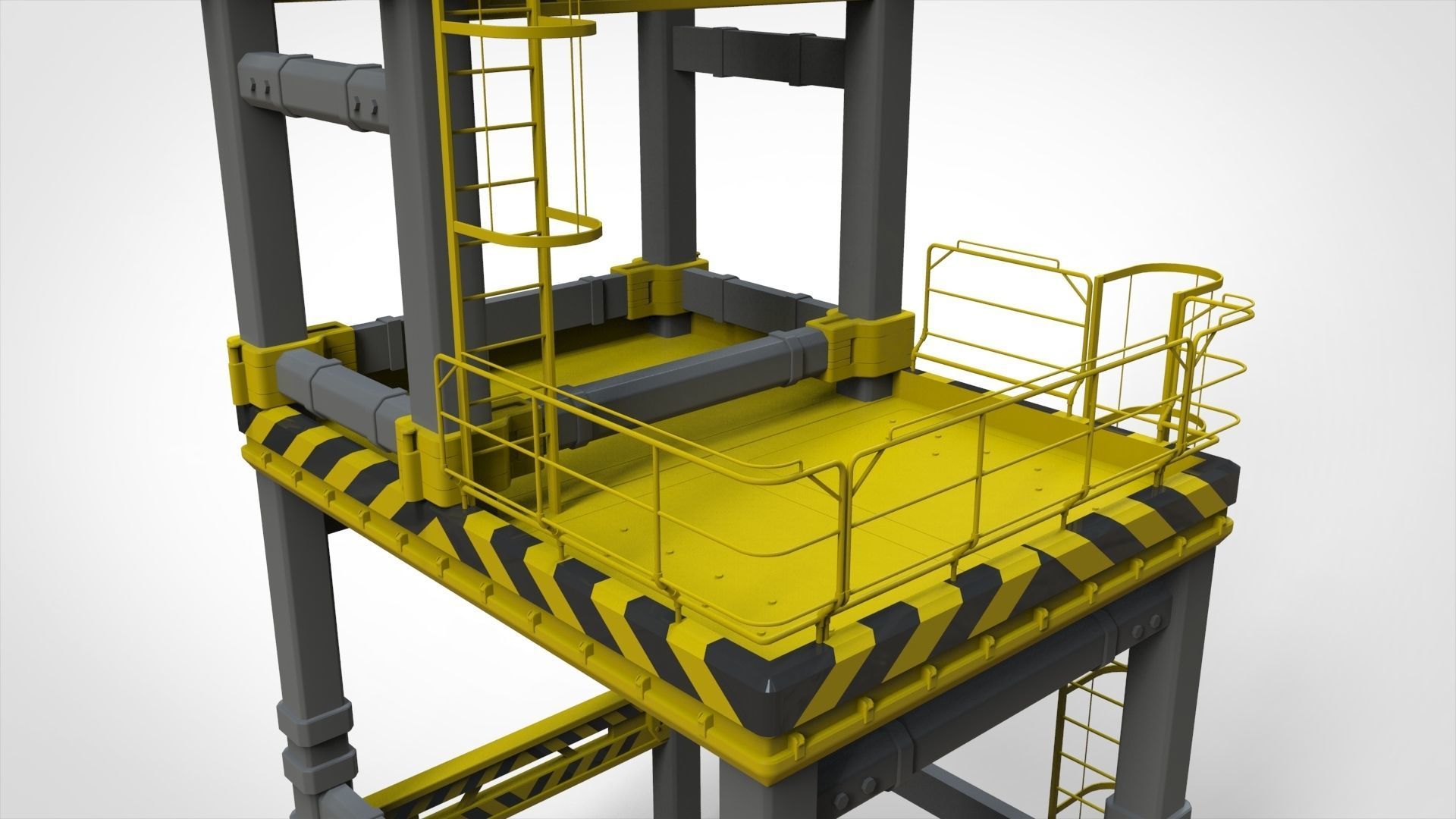 floodlight 7 stadium lighting tower 3D model_12