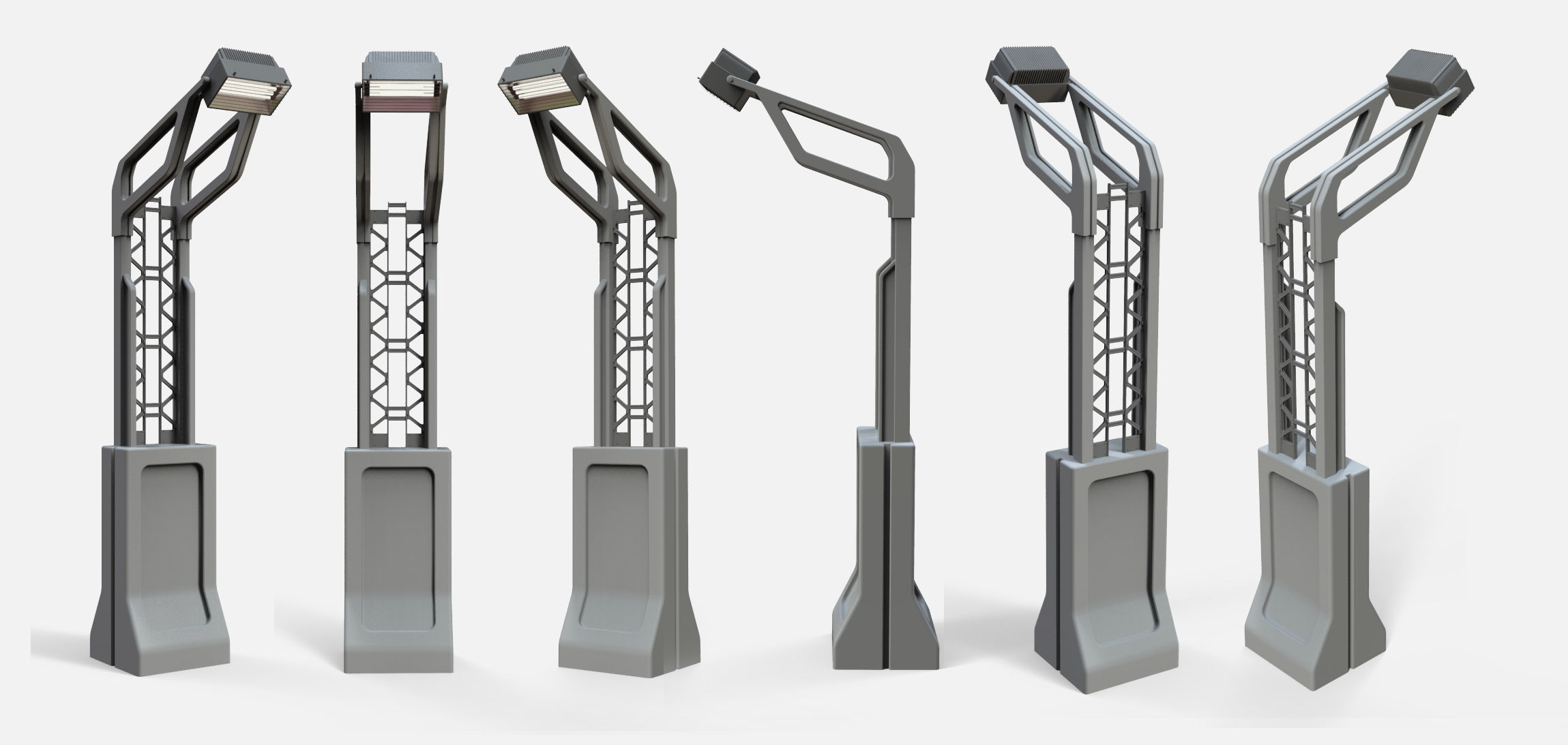 floodlight 7 stadium lighting tower 3D model_19