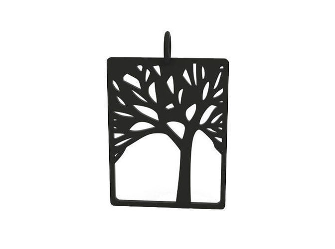 Keychain metal tree pendant hanging 3D print model