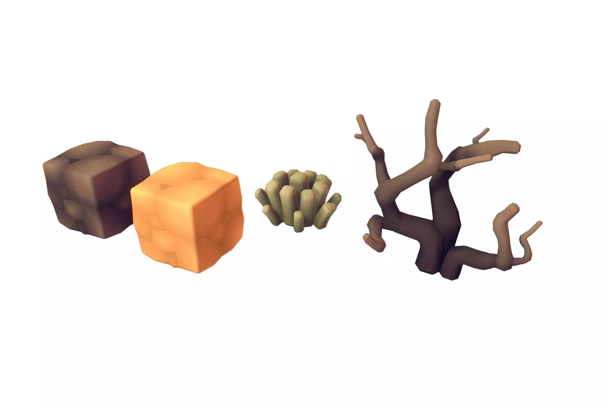 Cube World Dirt Block - Proto Series Low-poly 3D model