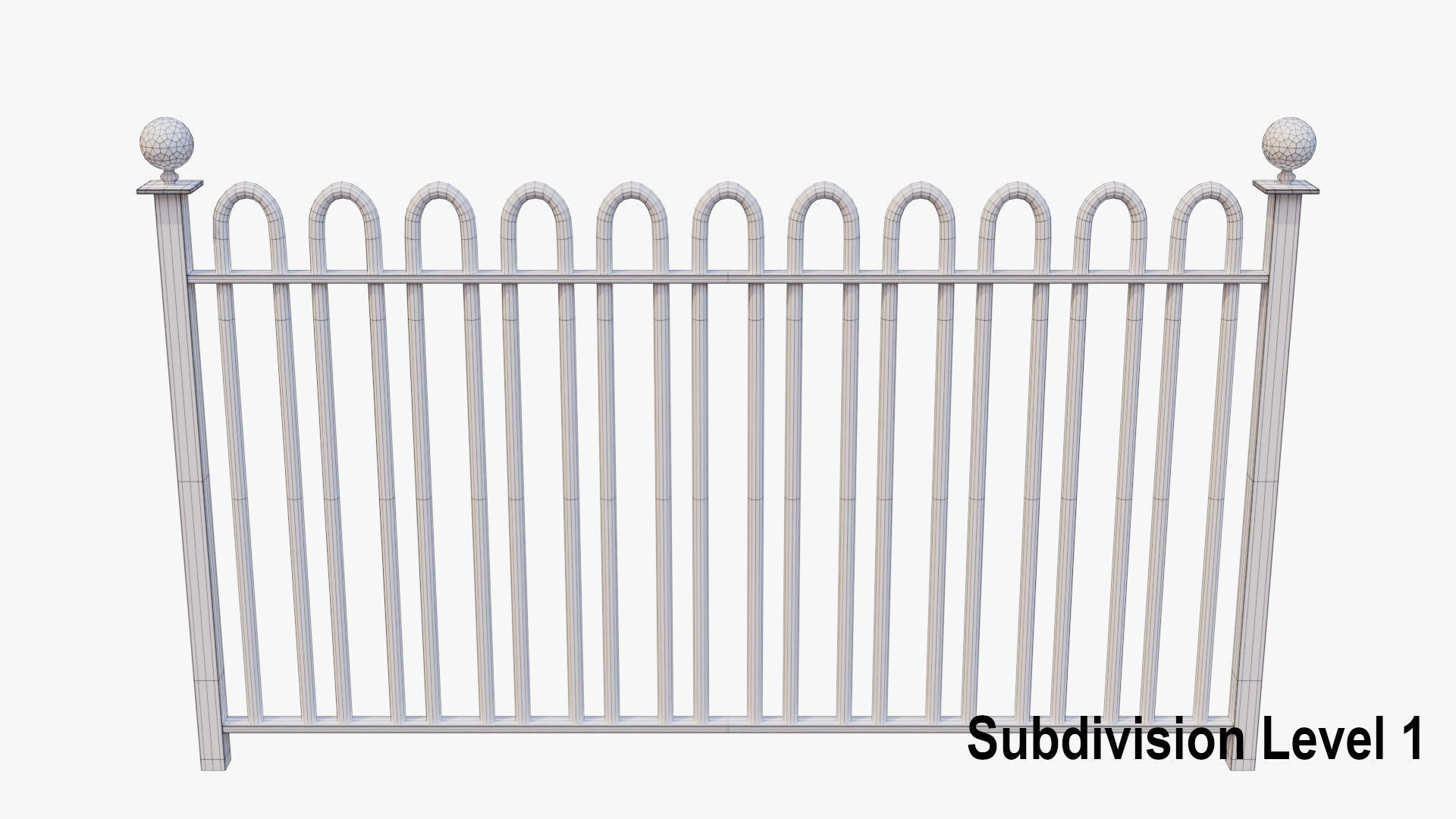 Metal Fence 3D model_13